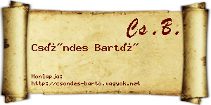 Csöndes Bartó névjegykártya